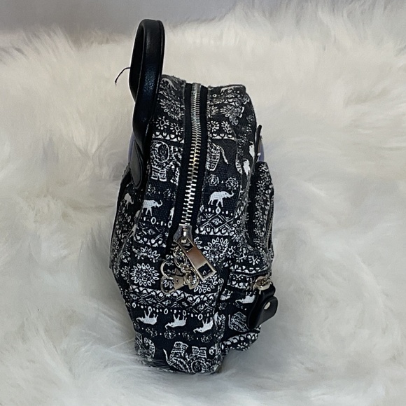 NWOT Black & White Print Purse/Detachable Crossbody Strap/Loop To Attach To Belt - Picture 4 of 9